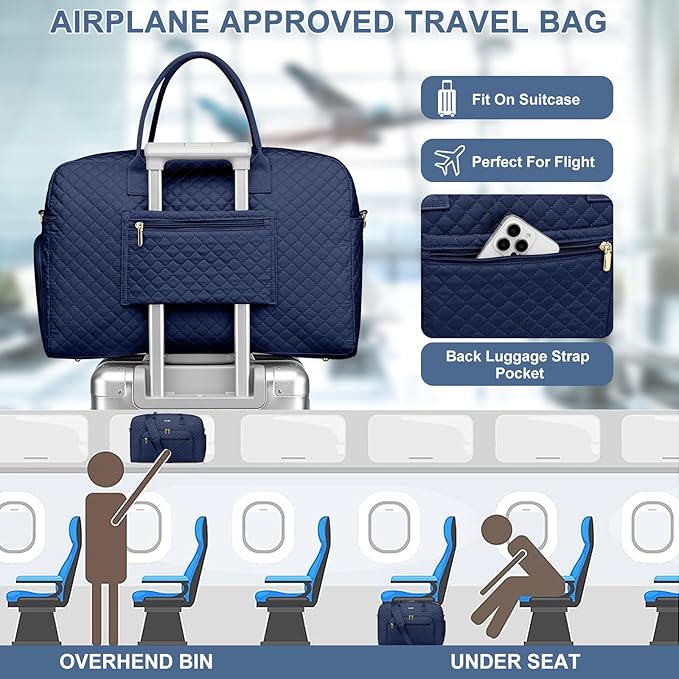Travel Duffle Weekender Bags for Women - Weekend Bag Women with Shoe Compartment Carry On Overnight Bag with Toiletry Bag Duffel Bags Wet Pocket for Gym Hospital Bags for Labor and Delivery