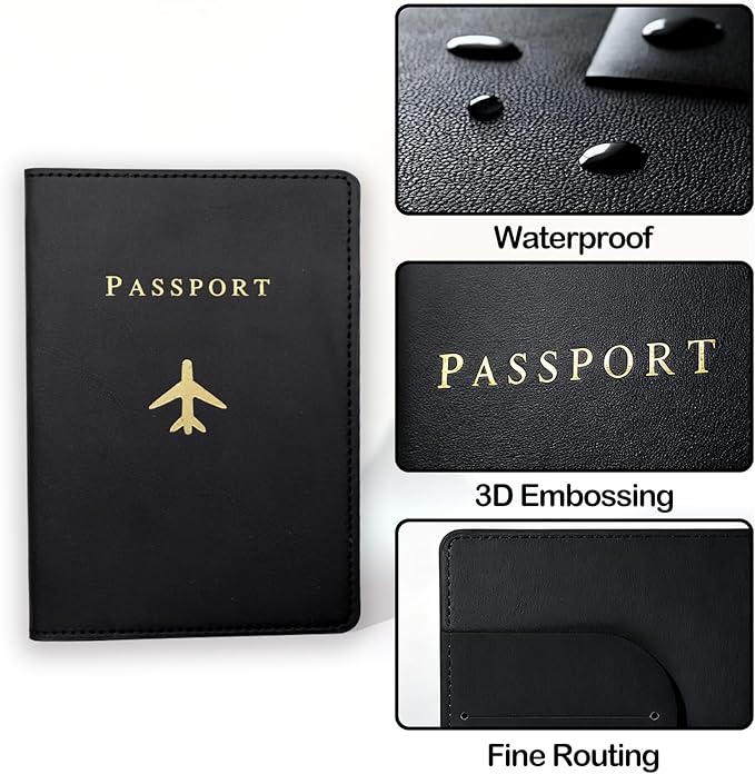 Sizobi Leather Passport Holder Covers Case, Passport Holder for Travel Women, International Travel Must Haves Travel Accessories for Women Men, Cruise Ship Essentials, Passport Book Travel Gifts