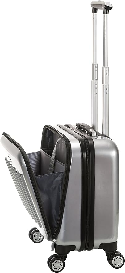 Rockland Revolution Hardside Rolling Computer Case, Silver, Carry-On 17-Inch