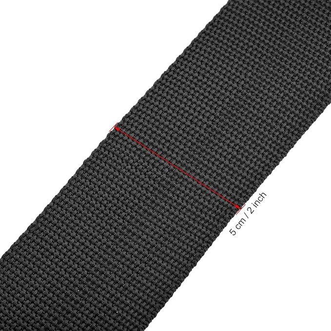uxcell Luggage Straps Suitcase Belts with Buckle, Combination Lock, 2Mx5cm Adjustable PP Travel Packing Accessories, Black 2Pcs