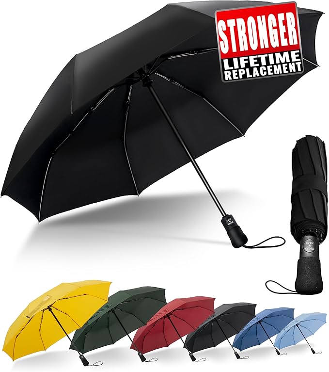 Travel Compact Umbrella Windproof - Portable Automatic for Rain, Folding Umbrella for Men and Women, Portable 210T Fabric