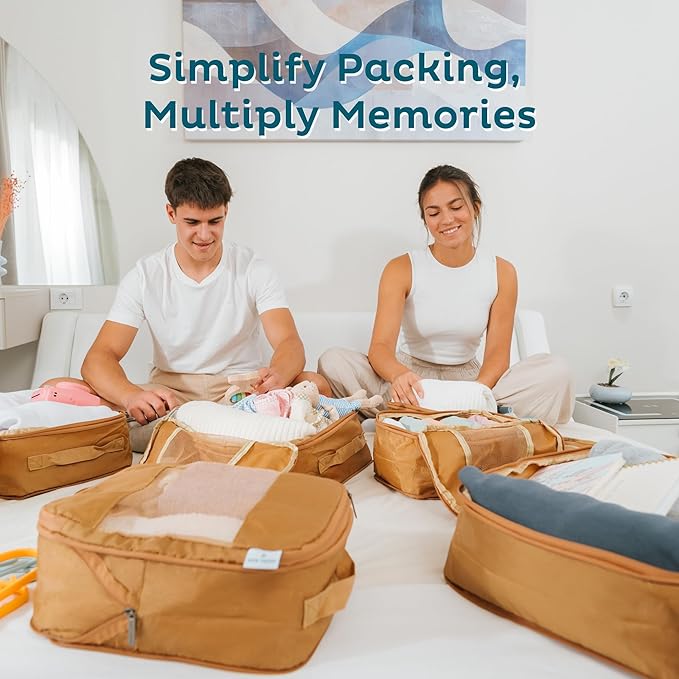 10-Pack Large Compression Packing Cubes for Travel - Lightweight Compression Packing Cube Set, Water-Resistant Luggage Organizer Bags & Suitcase Organizers, Travel Cubes for Carry-On, Checked Luggage