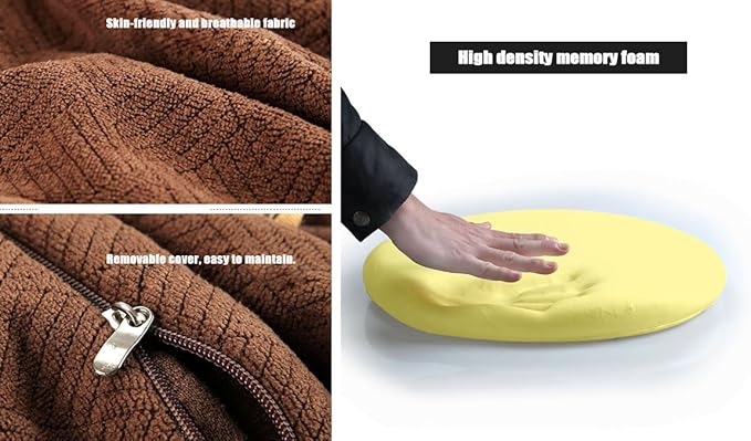 Sigmat Memory Foam Seat Cushion Anti-Slip Soft Round Stool Cushion Chair Pad 20 Inch Grey