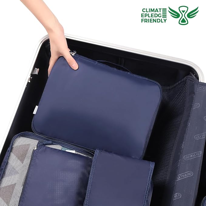 BAGAIL 8 Set Packing Cubes Luggage Packing Organizers for Travel Accessories-Indigo
