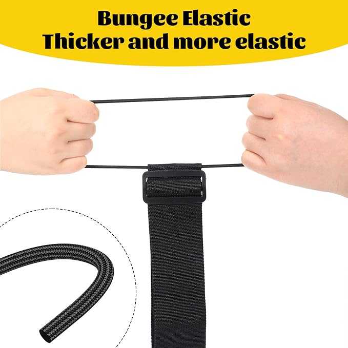 2 PCS Luggage Straps for Add a Bag Adjustable Bungee Elastic Belt Easy to Connect Two Suitcases Travel Essentials Multi-Functional Durable Secure Carry for Attaching Extra Bags Purse
