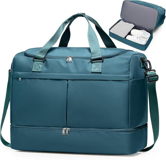 Weekender Bags for Women - 50L Large Travel Duffle Bag with Shoe Compartment - Carry on Overnight Bag for Travel, Weekend Getaway, Gym, Hospital