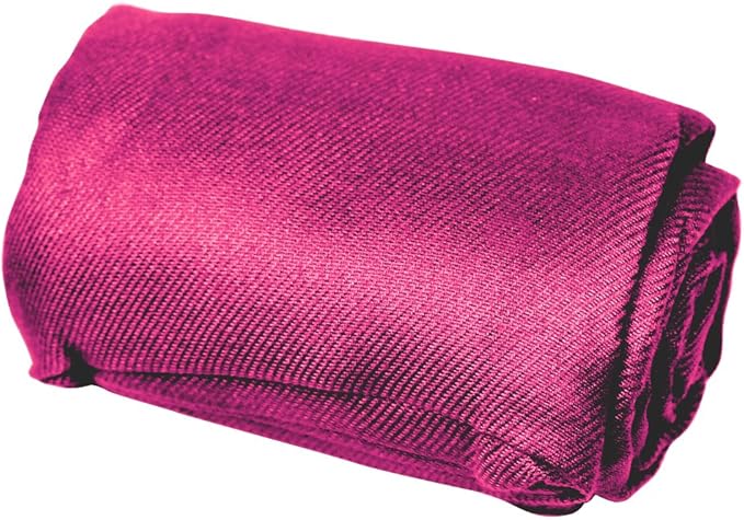 Cloudz Cozy Compact Airplane Travel Blanket for Your Flight, Car, Camping, Home or Comforting Warmth Anywhere! - Fuchsia