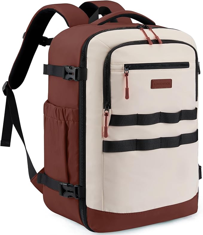 LOVEVOOK 40L Travel Backpack for Women & Men, TSA Approved Carry On Backpack with 3 Packing Cubes, Waterproof Personal Item Bag Fits 17" Laptop, Weekender Essentials Overnight Backpack for Trip
