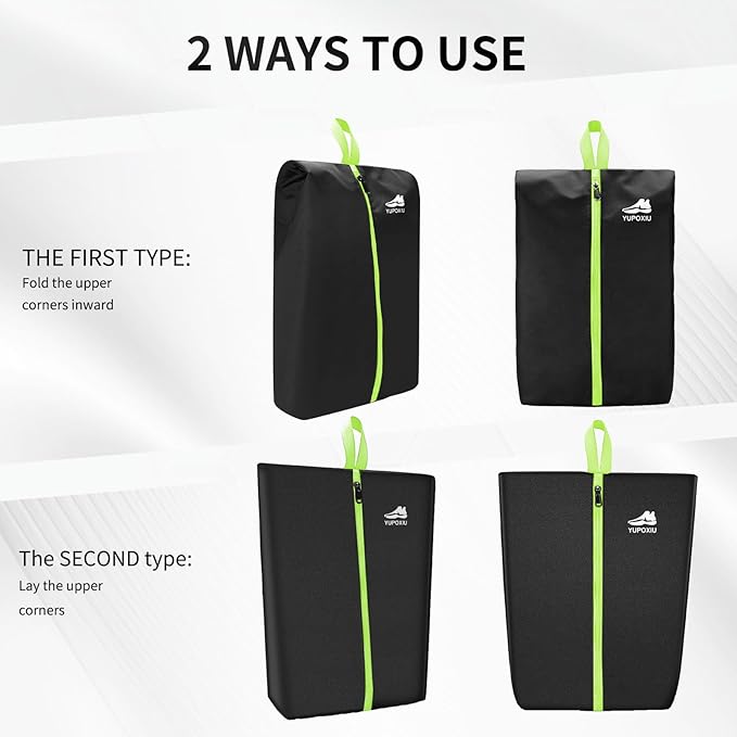 Yupoxiu Smell Proof Cleat Bag - Odor Absorbing, Water-Resistant & Lightweight Shoe Organizer for Soccer, Golf, Gym & Travel (Green)