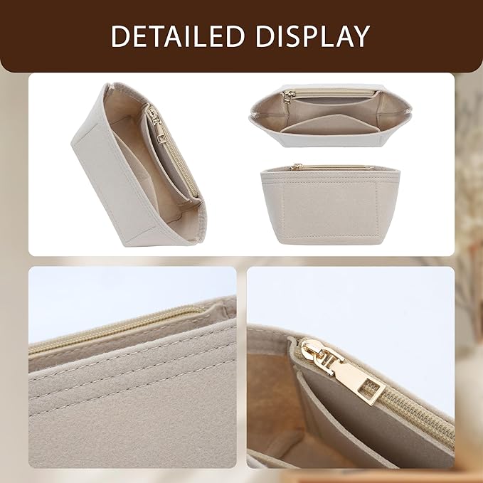 Premium Felt Purse Organizer Insert for Longchamp Le Pliage Energy/Xtra -XS, Zipper Long Champ Bag Organizer Insert with 4 Compartments