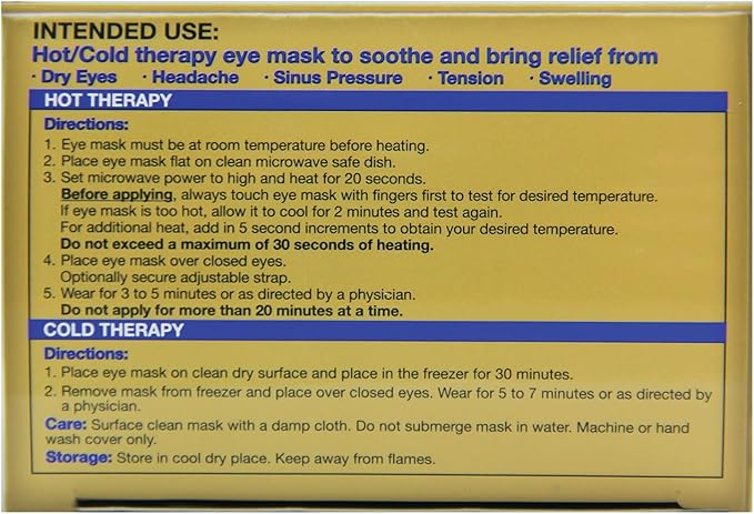 OM8000 - Oasis Rest & Relief® Hot and Cold Therapy Adjustable Eye Mask | Soothing Relief | Compress for Dry Eyes