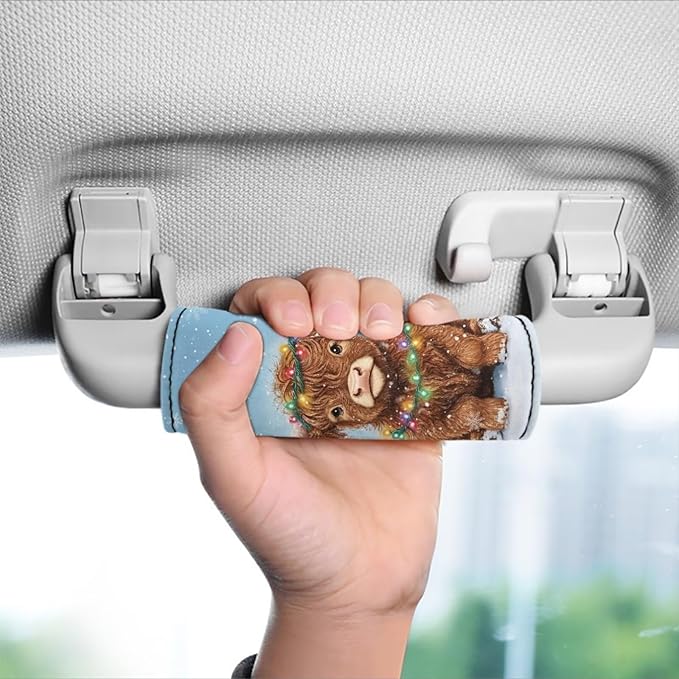 BIGCARJOB Highland Cow Handle Wraps Set for Luggage Accessories,Women Girls Door Protection Cover Christmas Suitcase Handle Cover Gifts Suitcase Handle Wraps Travel Bags