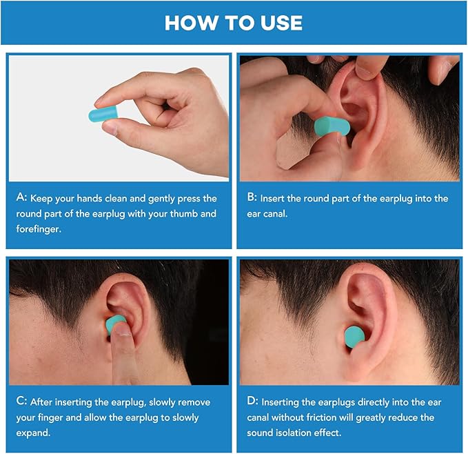 VOISEN 60 Pairs Foam Ear Plugs, Ear Plugs for Sleeping Noise Cancelling, 32dB NRR, 37dB SNR Earplugs for Sleeping, Snoring, Studying, Loud Events, Traveling & Concerts, A Storage Box, Blue