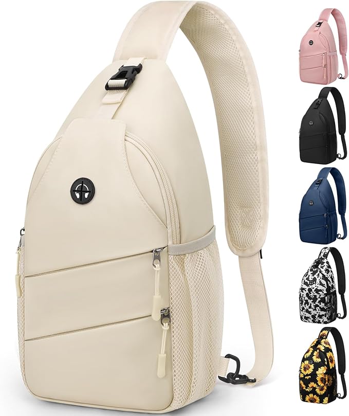 Crossbody Bags for Women Men Trendy Sling Bag Backpack Casual Chest Bag with Convertible Shoulder Strap