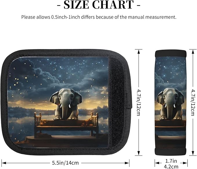 Luggage Handle Wraps Galaxy Sky Star Animal Elephant Luggage Identifiers Soft Neoprene Luggage Handle Wraps For Suitcase Trolley Handle Grip Cover 2 Pack Luggage Tags