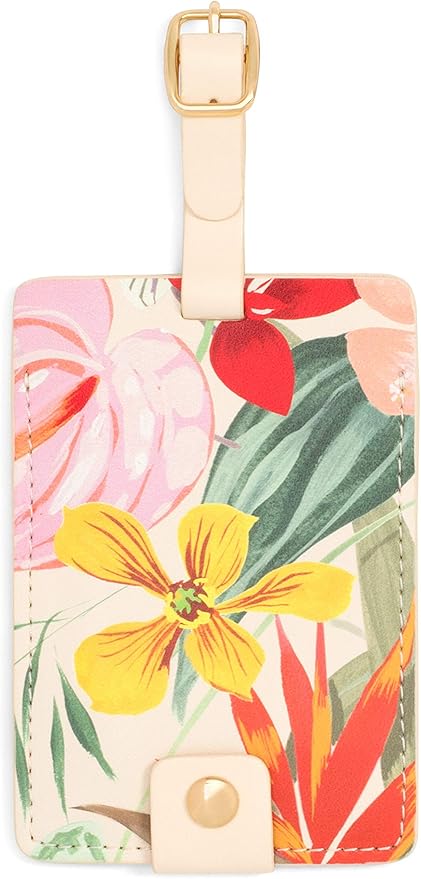 Ban.do Getaway Suitcase Tag for Travel, Durable Vegan Leather Luggage Identifier
