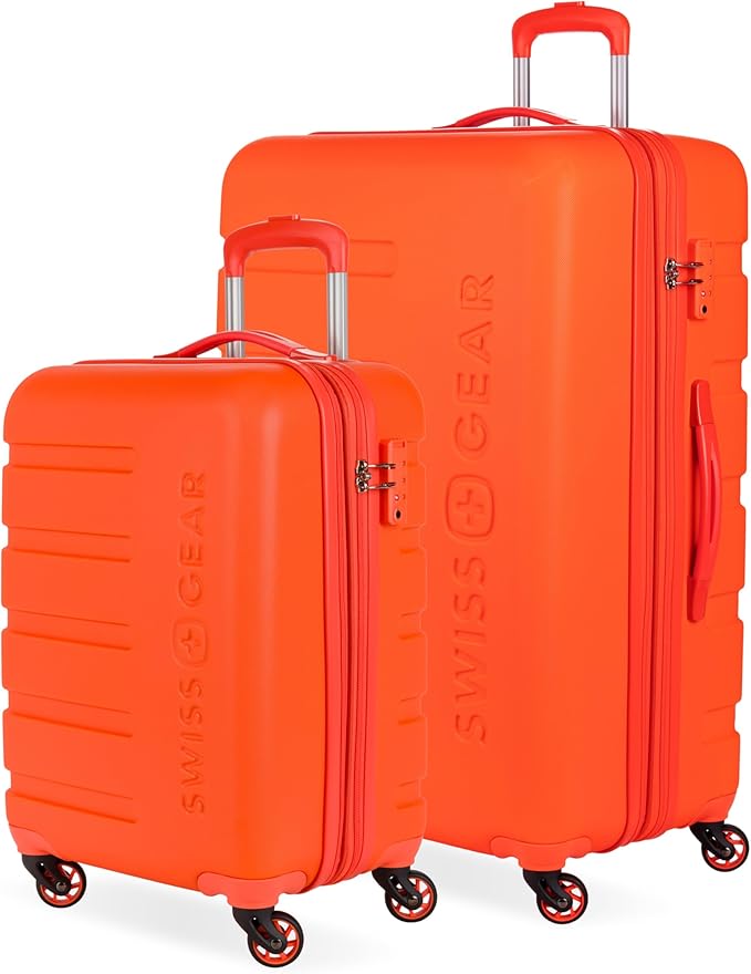 SwissGear 7366 Signature Hardside Expandable Luggage with Spinner Wheels, TSA Lock, Cup-Holder, Orange, 2-Piece Set (19/27)