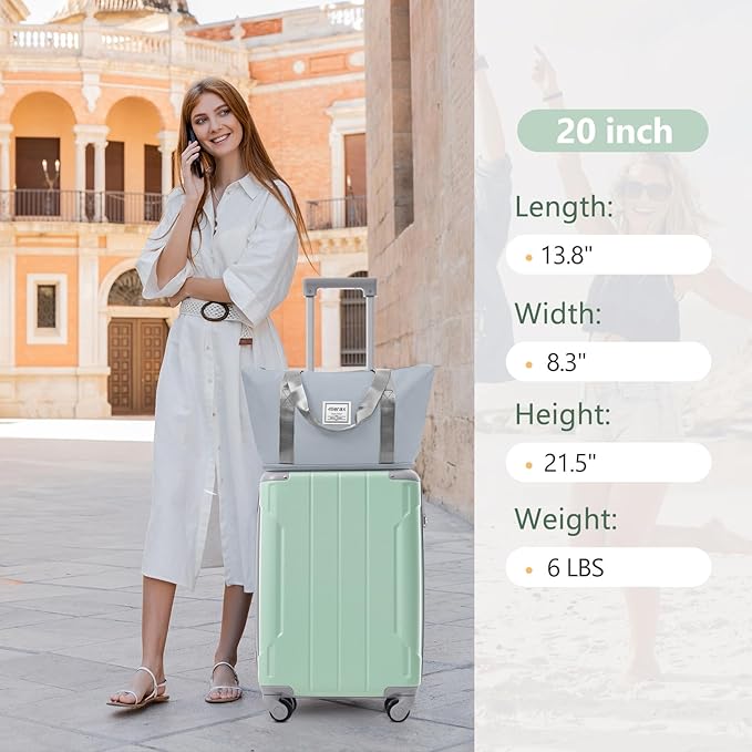 Merax Luggage Set 3 Piece, 20 Inch Carry on Spinner Suitcase with Corner Guards, Lightweight Durable, Airline Approved for Business or Weekend Travel