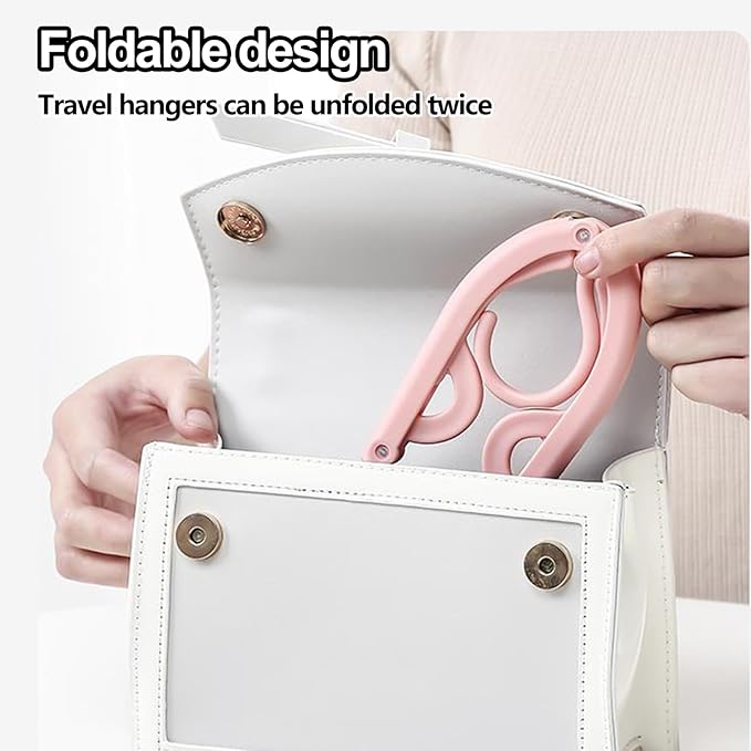 24PCS Travel Hangers,Portable Folding Clothes Hangers,Clothes Hangers with Clotheslines,Foldable Clothes Drying Rack for Travel,Plastic Foldable Non Slip Clothing Hangers