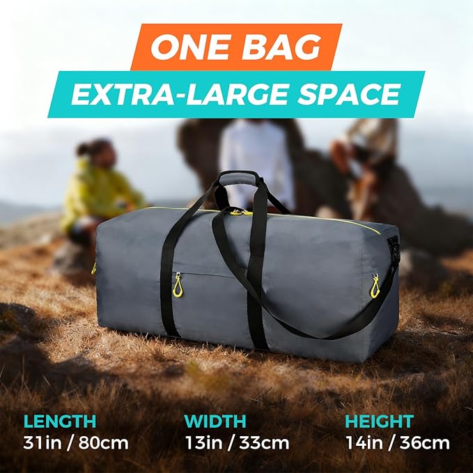 100L Extra Large Duffle Bag for Travel, 3 In 1 Travel Duffel Bags for Men and Women, Foldable Duffle Backpack for Traveling, Grey
