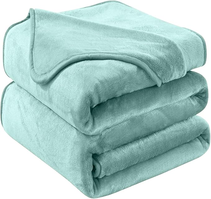 Soft King Size Blanket for All Season Warm Fuzzy Microplush Lightweight Thermal Fleece Summer Autumn Fall Winter Spring Blankets for King Calking Bed Couch Sofa,90x108 Inches,Sage Green