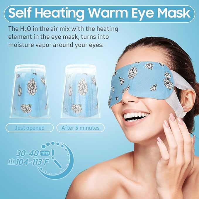 Steam Eye Mask, 10Packs Heated Eye Mask, Self Heating Disposable SPA Warm Compress for Eyes Sleep Mask, Travel Essentials & Relaxation Gifts, Valentine's Day Gifts (Jasmine Scent)