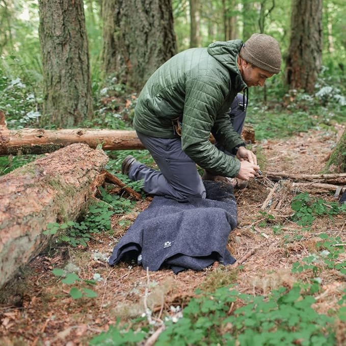 Arcturus Military Wool Blanket - Warm, Thick, Washable - Great for Outdoors, Camping, Stadium Blanket, Picnics, Travel - Car & Bushcraft Survival Kits
