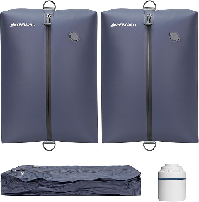 Vacuum Bag for Travel, Professional IPX8 Waterproof Reusable Vacuum Compression Bags for Travel Suitcases, Durable Space Saver Bag(2 PACK Navy Blue,With Pump)