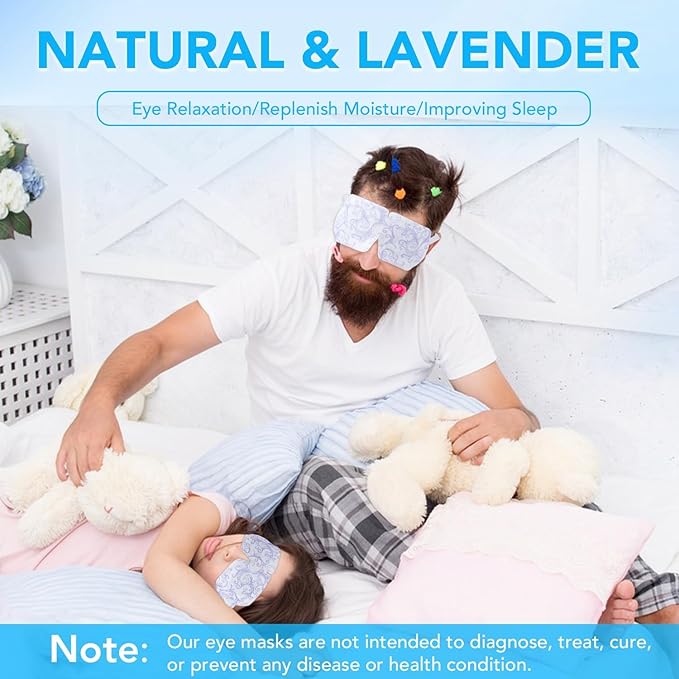 XPCARE 60 Pack Steam Eye Masks for Dry Eyes, SPA Warm Sleep Eye Mask, Disposable Heated Eye Mask for Dark Circles, Puffy Eyes, Relief Stress Eye Fatigue(Unscented)