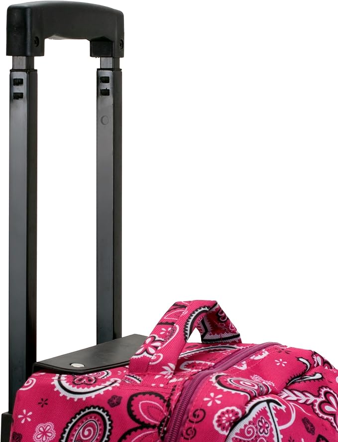 Rockland Double Handle Rolling Backpack, Bandana, 17"