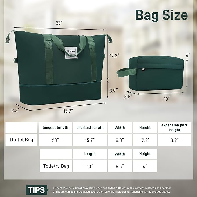 Merax Luggage Sets,6 Piece Carry on Suitcase with Travel Bags,Hardcase Suitcase Set with Double Spinner Wheels,16/20/24/28 IN Luggage Airline Approved,Dark Green