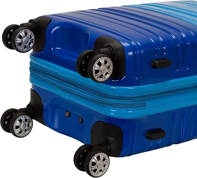 Rockland Melbourne Hardside Expandable Spinner Wheel Luggage, Two tone blue, Carry-On 20-Inch