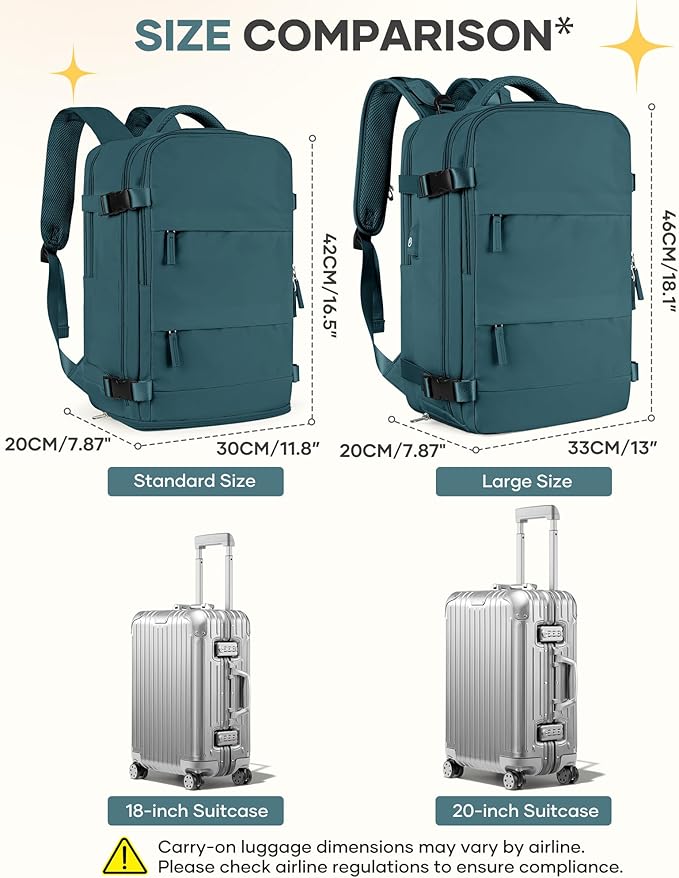 Travel Backpack For Women Men Airline Approved Carry On Backpack Flight Approved Waterproof Sports Luggage Backpack Casual Daypack Small Hiking Backpack