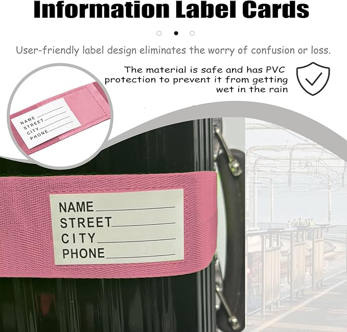 Luggage Straps TAS,Travel Strap with Name tag,Easy to Identify,Luggage Straps TSA Approved with Lock,Combination Luggage Lock with Adjustable Length,Compatible with 20-34 inch Luggage(Pink 1 Pack)