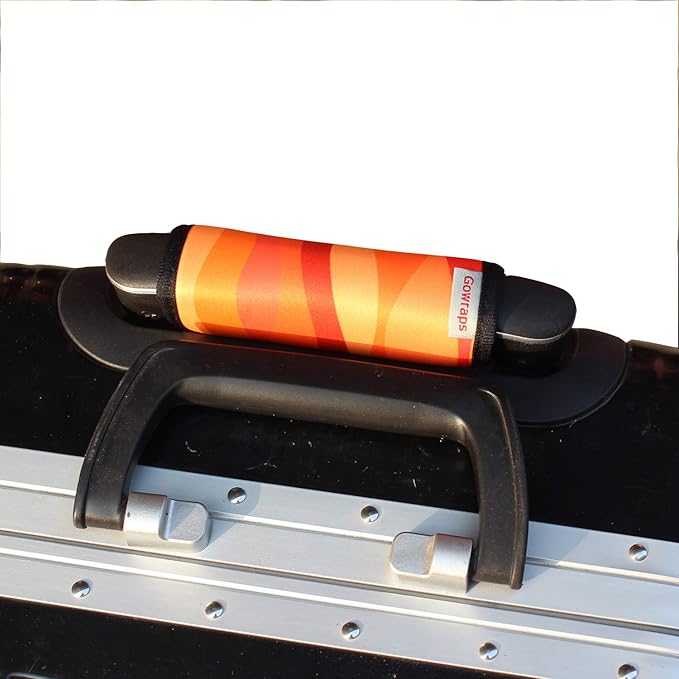 5 Pack Neoprene Luggage Handle Wraps for Suitcase Travel Luggage Tags/Identifiers/Marker/Grips (2.0 Version) (Orange)