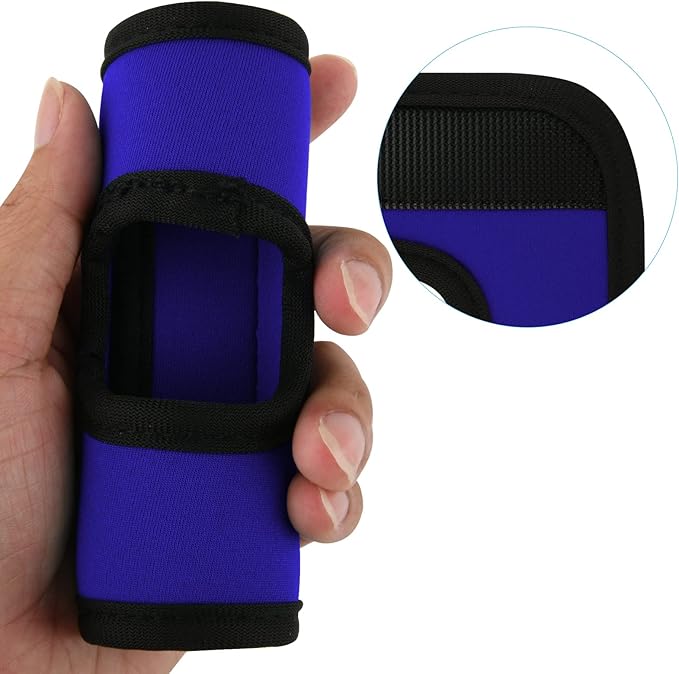 Cosmos 5 Pcs Neoprene Luggage Handle Wrap Soft Grip Handle Cover Luggage Identifier with Hollow Design for Push-Button Handle Trolley Handle and Travel Suitcase Trolley Case (Deep Blue)