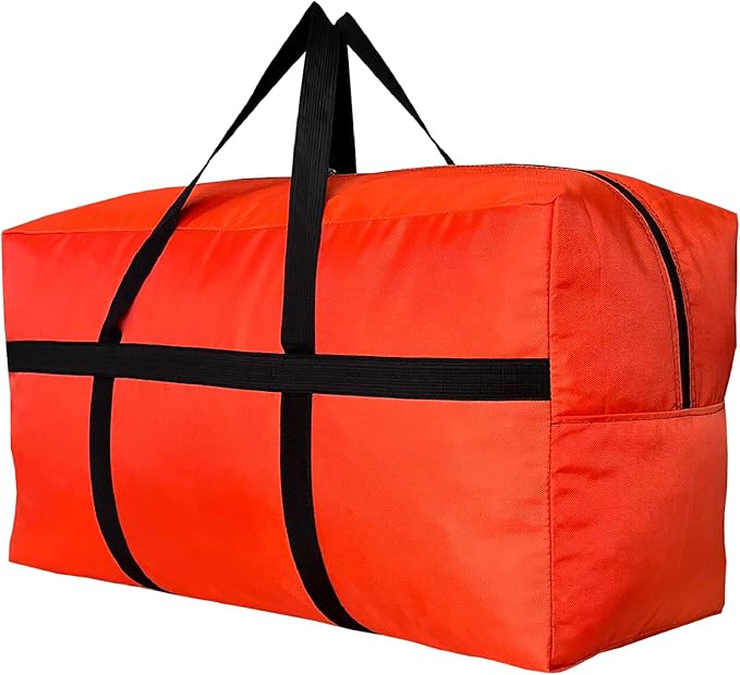 Extra Large Storage Duffle Bag for Travel, Orange Oversized Giant Big Traveling Duffle Bag