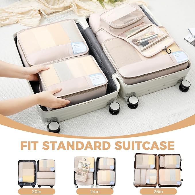 BAGAIL 9 Set Packing Cubes with Packing List Luggage Packing Organizers for Travel Accessories