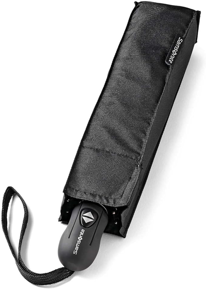 Samsonite Compact Auto Open/Close Umbrella, Black, One Size
