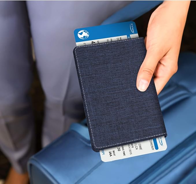 FINTIE Passport Holder, Slim Travel Wallet RFID Blocking Card Case Cover Passport Cover Protector Essentials with Credit Card Slots for Women/Men | Slim, RFID Blocking, Card Case Cover, Essentials, Credit Card Slots