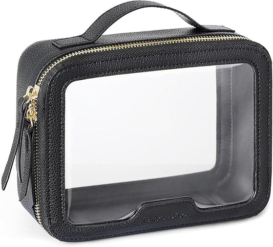 PACKISM Clear Makeup Bag - TSA Approved Toiletry Bag for Carry-on & Checked Luggage, Water Resistant Car Storage Organizer with Reinforced Seams