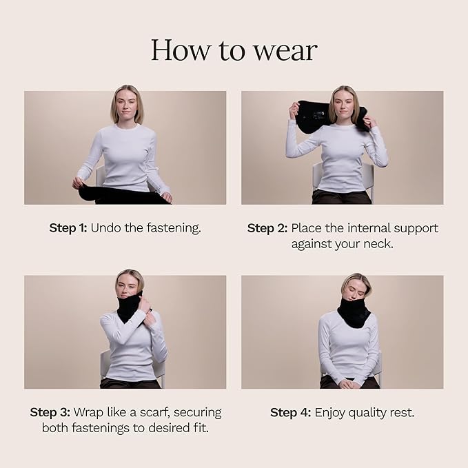 trtl Travel Pillow 2.0 – Scientifically Proven Super Soft Travel Pillow with Premium Head & Neck Support – for Airplane Travel – Machine Washable – Lightweight & Compact – Jet Black