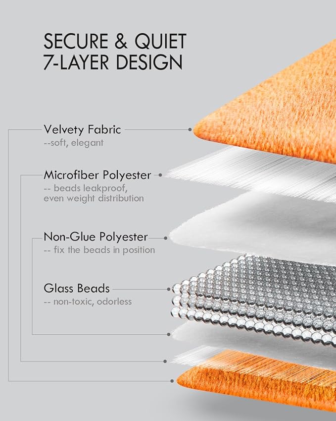 Kaisa Weighted Lap Blanket 7 lbs 41" x 53", Cozy Luxury Crystal Velvet Small Weighted Blanket for Adults, Portable Travel Weighted Blanket for Relaxation, All-Season Blanket, Machine Washable, Orange