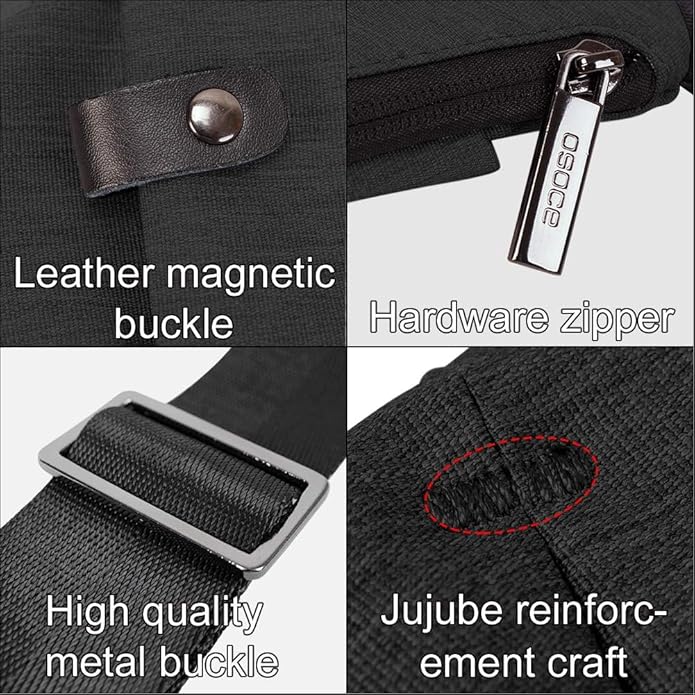 OSOCE Anti Theft Sling Bag for Men Women RFID Crossbody Bag Lightweight Travel Shoulder Chest Pack Fits iPad Daypack