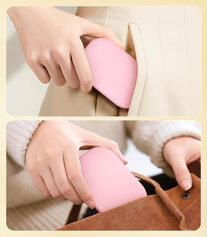 Gospire Lighted Travel Makeup Mirror with Light and Magnification 1X/3X, Stepless Dimming and Three-Color Adjustable Lights, Rechargeable Battery and Compact Size for Purse and Portable Use - Pink
