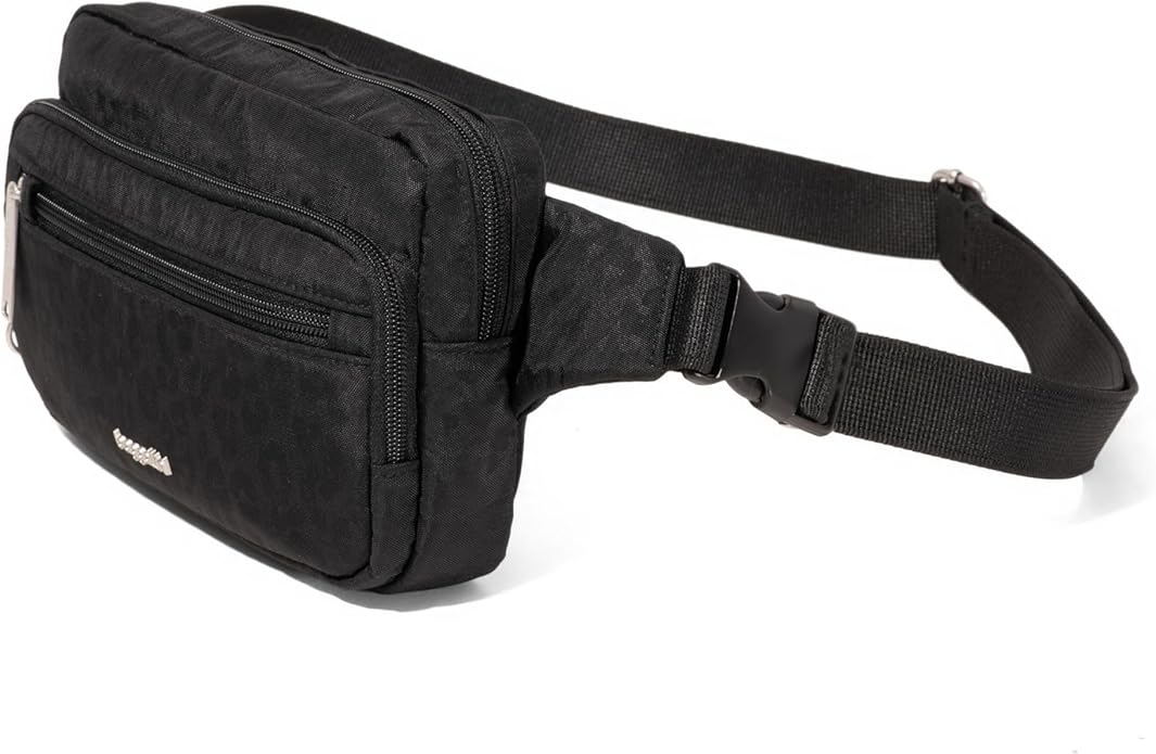 Baggallini Securtex Anti-theft Belt Bag 8.8"x5.5" Crossbody Fanny Pack for Women RFID Wallet Locking Zipper Travel Purse