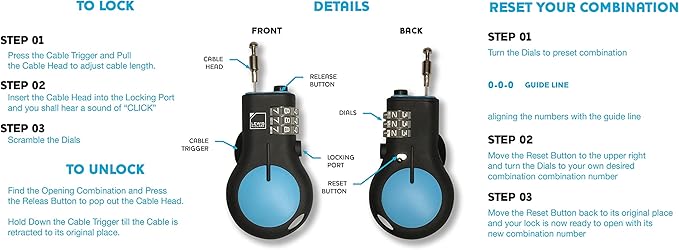 Lewis N. Clark Cable Luggage Lock | TSA Approved | Travel Or Bike Lock | Set Your Own Combination | 30-inch Retractable Steel Cable | Red