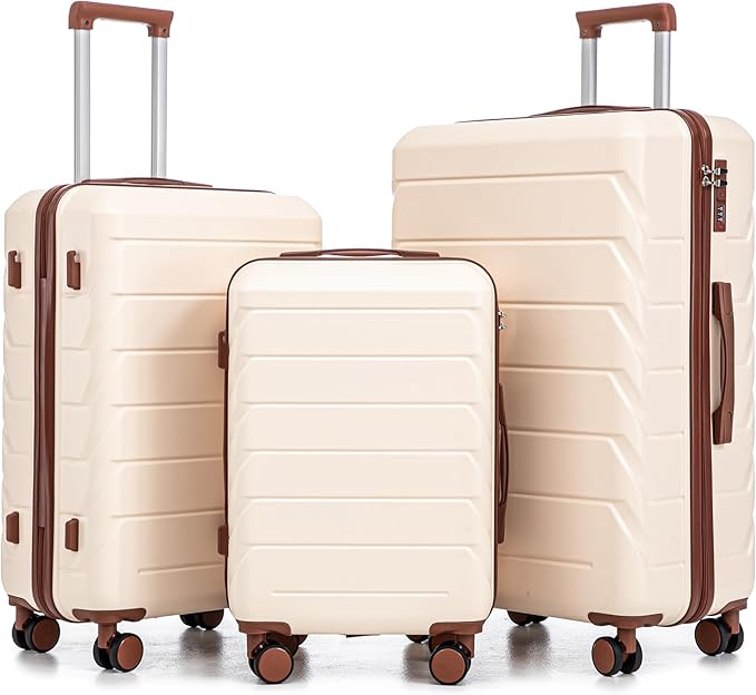 3-Piece ABS Hardshell Suitcase Set Lightweight, Tough & Scratch-Resistant