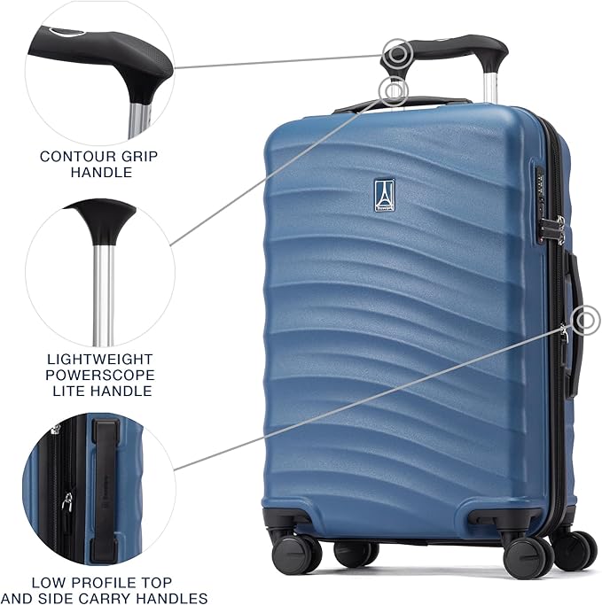 Travelpro Maxlite Air V2 Hardside Expandable Carry on Luggage, 8 Spinner Wheels, Lightweight Hard Shell Suitcase, TSA lock, Ensign Blue, Carry On 20-Inch