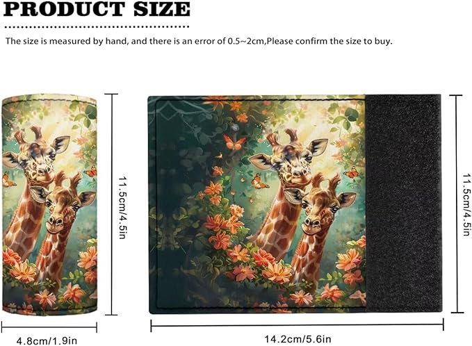 BIGCARJOB Giraffe Luggage Handle Wrap Set for Suitcase 2 Pack Animal Print Suitcase Identifier Protective Cover Trolley Case Grip Replacement Luggage Handle Cover Travel Bags